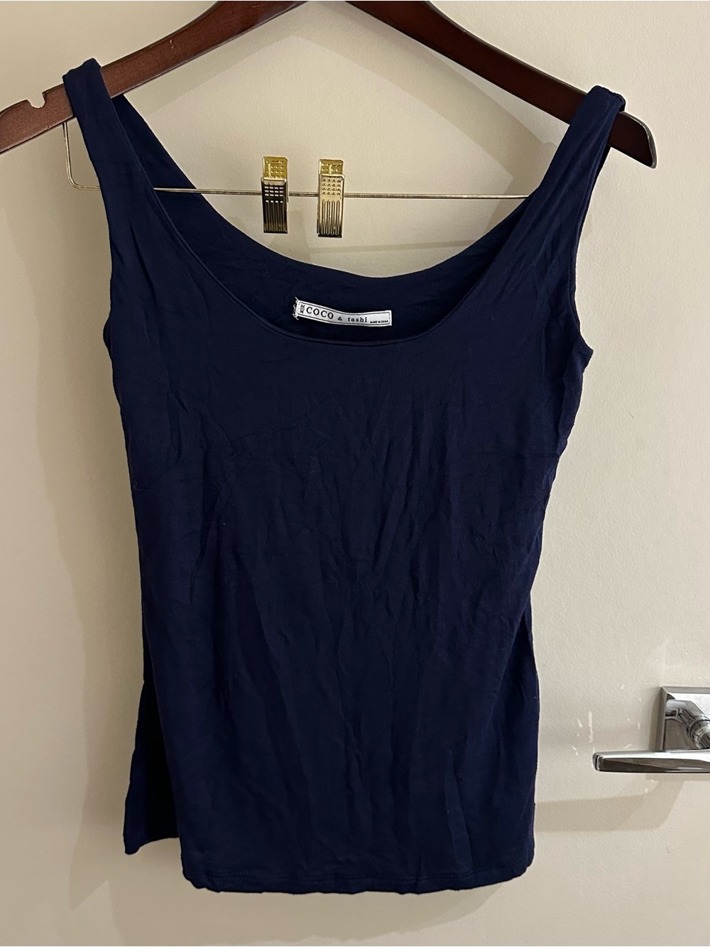 Women's Navy Scoop Neck Tank Top